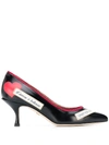 Dolce & Gabbana Dg Love Logo Print Décolleté Shiny Leather Black Woman In Black