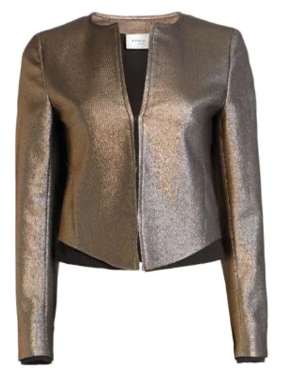 Akris Punto Iridescent Golden Zip-front Jacket