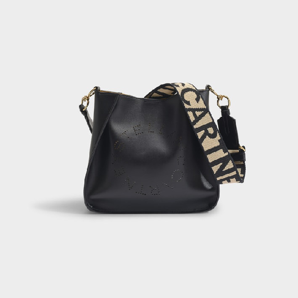Stella Mccartney Stella Logo Mini Crossbody Bag In Black | ModeSens