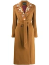 ETRO FLORAL EMBROIDERED COLLAR COAT