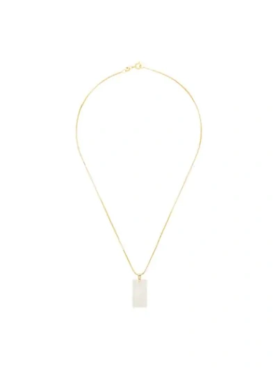 Aym White Sunrise Pearl Rectangle Pendant Necklace In Reykjavik Ice