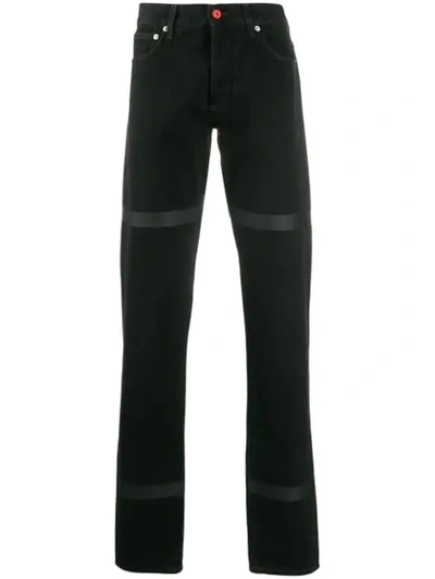 Heron Preston Contrast Button Jeans In Black