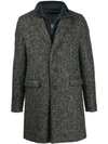 HERNO SINGLE BREASTED CHECK COAT