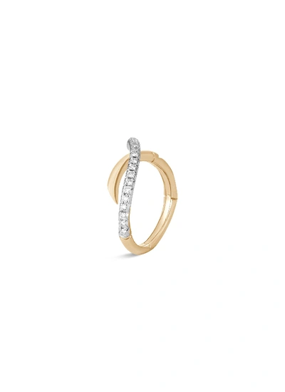 John Hardy Bamboo Diamond & 18k Yellow Gold Ring In White Diamond