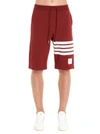 THOM BROWNE BURGUNDY COTTON SHORTS,MJQ012H00535610