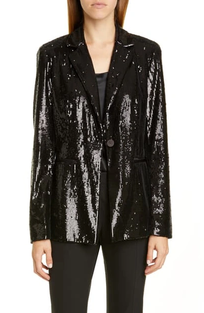 Lafayette 148 City Sequins Nazelli Jacket In Black