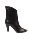 ALDO CASTAGNA BLACK LEATHER BOOTS WITH METAL TOE,11074354