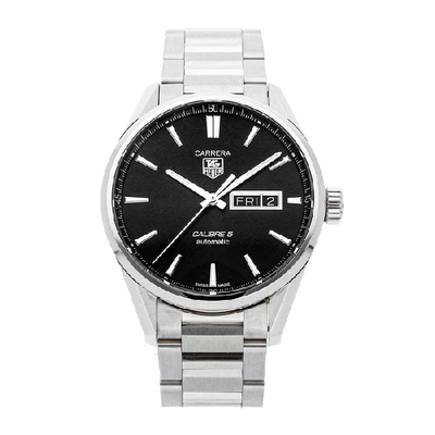 Pre-owned Tag Heuer  Carrera Day-date War201a.ba0723 In Stainless Steel
