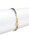 ASTLEY CLARKE WOMEN'S 14K YELLOW GOLDPLATED, LAPIS & WHITE SAPPHIRE HAMSA BIOGRAPHY CHARM BRACELET,0400011510889