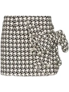 AREA CRYSTAL BOW DETAIL HOUNDSTOOTH SKIRT