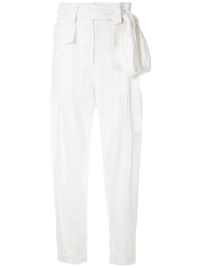 Andrea Bogosian Panelled Straight Trousers In White