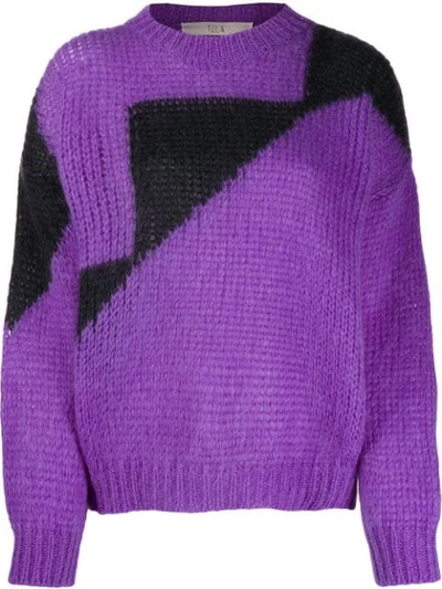 Tela Oversized-pullover In Colour-block-optik In Purple
