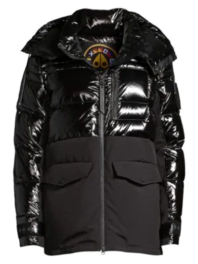 Moose Knuckles Dungald Quilted Down Puff Jacket In Black