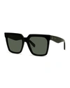 Celine Square Acetate Sunglasses W/ Side Studs In Black