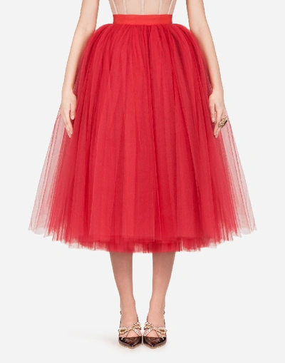 Dolce & Gabbana Circle Tulle Skirt In Red