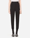 DOLCE & GABBANA HIGH-WAISTED WOOL PANTS WITH CONTRASTING BAND