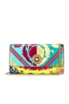 VERSACE VERSACE ICON FLAP CHAIN WALLET BAG IN BLACK & MULTICOLOR,VSAC-WY55