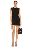 ALEXANDER WANG T T BY ALEXANDER WANG HIGH TWIST DRESS WITH TIES IN BLACK,TBBY-WD157