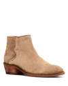 Frye Carson Piping Suede Booties In Beige