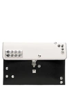 ALEXANDER MCQUEEN Skull Two-Tone Envelope Leather Clutch,060039509127