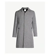 SANDRO Houndstooth-print single-breasted wool-blend coat