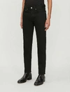 Sandro Mens Black Straight Slim-fit Jeans