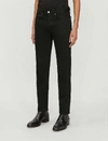 Sandro Mens Black Straight Slim-fit Jeans In Black