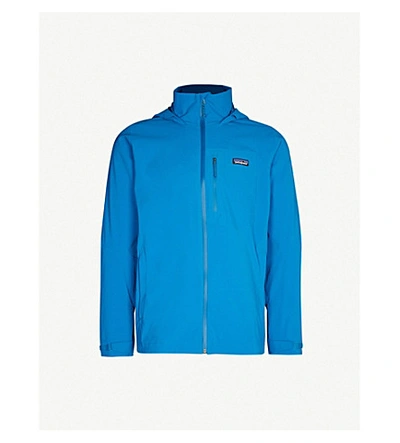 Patagonia Quandary Funnel-neck Hooded Shell Jacket In Balkan Blue
