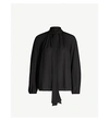 THEORY TIE-SCARF SILK-CREPE BLOUSE
