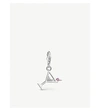 THOMAS SABO THOMAS SABO WOMEN'S WHITE/ RED COCKTAIL STERLING-SILVER, GLASS AND ZIRCONIA CHARM PENDANT,28112979