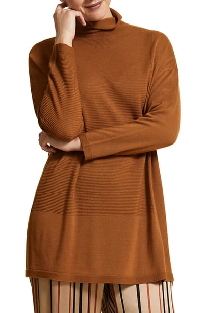 Marina Rinaldi Autunno Wool Turtleneck Sweater In Rust