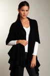 Portolano Ribbed Ruffle-trim Cashmere Scarf In Black