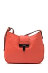 T Tahari Logo Leather Crossbody Bag In Lg26-tangerine
