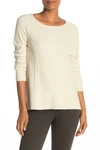 Cyrus Modern High/low Cable Knit Sweater In Cream