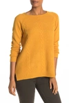 Cyrus Modern High/low Cable Knit Sweater In Amber Topa