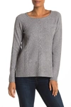 Cyrus Modern High/low Cable Knit Sweater In Md. H. Gry