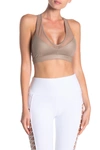 Alo Yoga Entice Sports Bra In Gravel Glossy