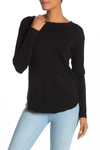 Cyrus High/low Crew Neck Sweater In Black