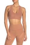 Alo Yoga Base V-neck Sports Bra In Henna