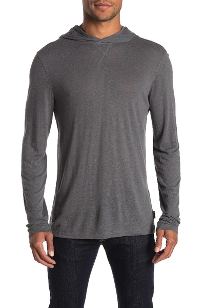 John Varvatos Jensen Linen Blend Hoodie In Gunmetal