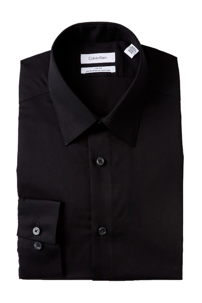 Calvin Klein Men's Slim-fit French Cuff Dress Shirt In Black