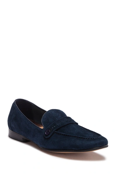 Robert Graham Norris Suede Loafer In Navy