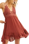 Free People Intimately Fp Adella Frilled Chemise In Coral