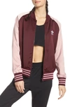 ADIDAS ORIGINALS TWO-TONE SATIN BOMBER TRACK JACKET,ED4787