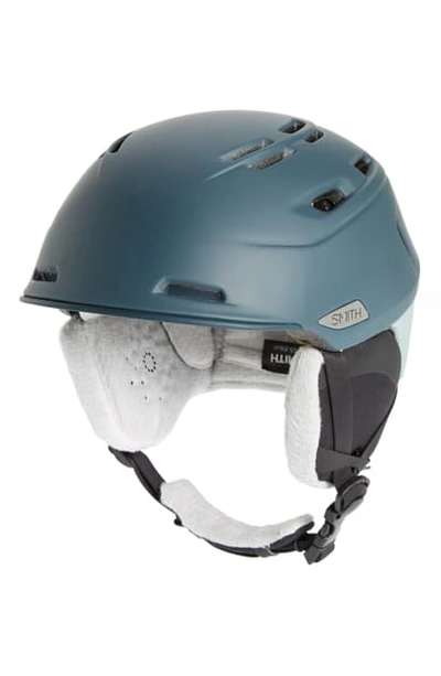 Smith Compass Snow Helmet With Mips In Matte Deep Forest Green/ Mint