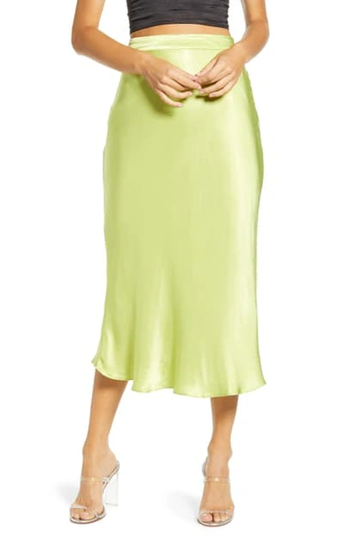 English Factory Flare Midi Skirt In Lime