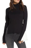English Factory Twofer Turtleneck Sweater In Black
