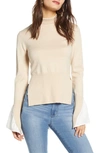 English Factory Twofer Turtleneck Sweater In Tan