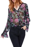 Paige Abriana Shirt In Black/ Dark Orchid