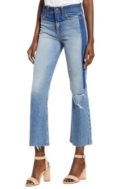 Hudson Holly High Waist Distressed Deconstructed Crop Flare Jeans In Interval